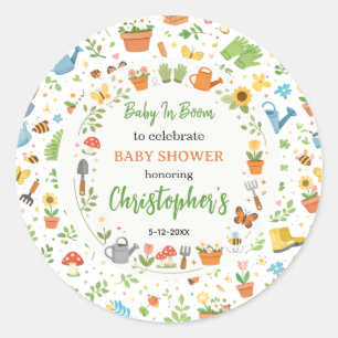Baby in Bloom Tuin Baby Shower Schattig Bloemend Ronde Sticker
