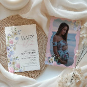 Baby in Bloom Uitnodiging met Foto