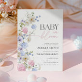 Baby in Bloom Uitnodiging | pastelbloem uitnodigen