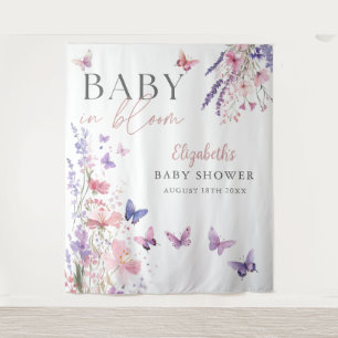 Baby In Bloom Vlinder Baby Shower Fotobackdrop Wandkleed