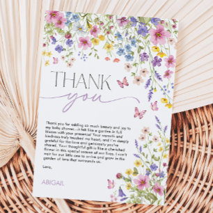 Baby in Bloom Vlindertje Baby Shower Bedankkaart