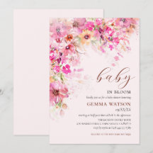 Baby in Bloom Watercolor Bloemen Baby Shower