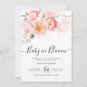 baby in bloom waterverf baby shower kaart
