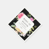 Baby in Bloom Waterverf Floral Baby shower Black Servet (Hoek)