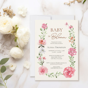 Baby in Bloom Waterverf Flowers Baby shower Kaart