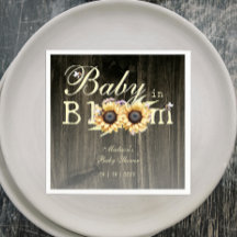 Baby in Bloom Waterverf Zonnebloem Baby shower