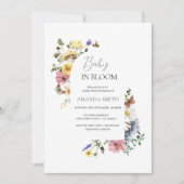 Baby in Bloom Weide Bloemen Douche Kaart (Voorkant)