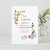 Baby in Bloom Weide Wilde Bloemen Douche Kaart (Staand voorkant)