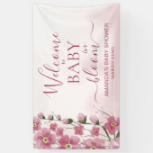 Baby in Bloom Welkom Meisje Roze Bloemen Douche Spandoek (Verticaal)