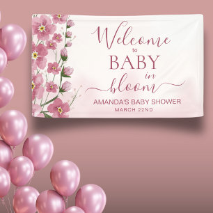 Baby in Bloom Welkom Meisje Roze Bloemen Douche Spandoek