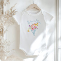 Baby in Bloom Whimsical Waterverf Boeket