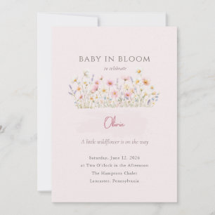 Baby in Bloom Whimsicale Wilde Bloem Baby Shower Kaart