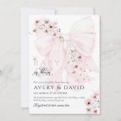 Baby in Bloom Wild Flower Bow Spring Baby shower Kaart (Voorkant)
