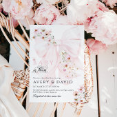 Baby in Bloom Wild Flower Bow Spring Baby shower Kaart