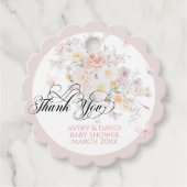 Baby in Bloom Wild Flower Butterfly Baby shower Bedankjes Labels (Voorkant)