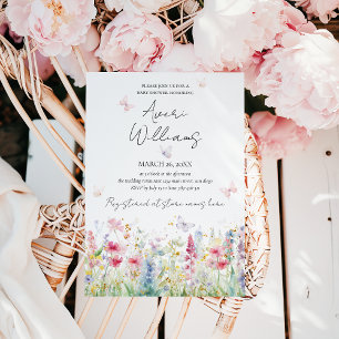 Baby in Bloom Wild Flower Butterfly Baby shower Kaart