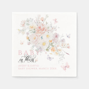 Baby in Bloom Wild Flower Butterfly Baby shower Servet
