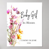 Baby in Bloom Wild Flower Shower Poster (Voorkant)
