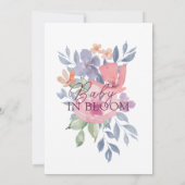 Baby in Bloom Wild Flower Waterverf Baby shower Kaart (Achterkant)
