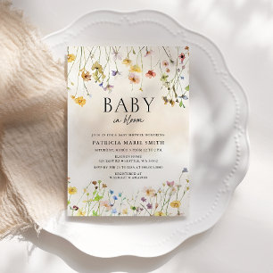 Baby in Bloom Wildbloemen Baby Meisje Baby shower Kaart