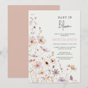 Baby in Bloom Wildbloemen Baby Meisje Baby shower Kaart