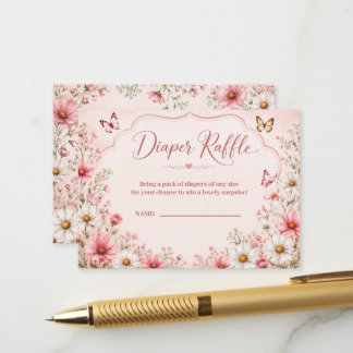 Baby in Bloom Wilde Bloem Baby Shower Informatiekaartje