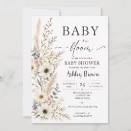 Baby in Bloom Wilde Bloem Baby Shower Uitnodiging