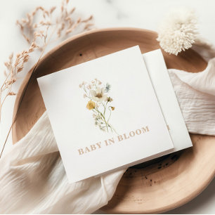 Baby in Bloom Wilde Bloem Elegante boho Baby Showe Servet
