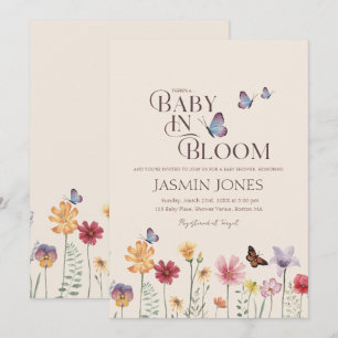 Baby In Bloom Wilde Bloem Vlinder Baby Shower Kaart