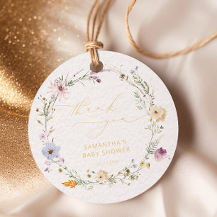 Baby in Bloom Wilde Bloemen Baby Shower Bedankt Bedankjes Labels