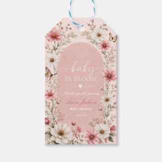 Baby in Bloom Wilde Bloemen Baby Shower Cadeaulabel