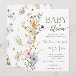 Baby in Bloom Wilde Bloemen Baby Shower Kaart