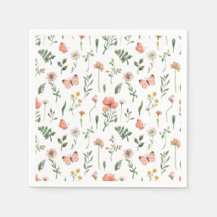 Baby in Bloom Wilde bloemen baby shower Servet