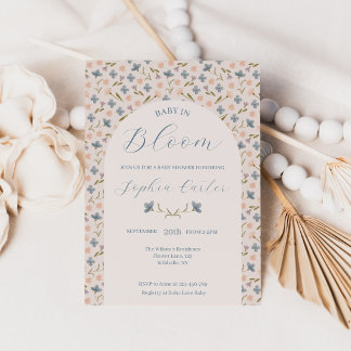 Baby in Bloom Wilde Bloementuin Baby Shower Kaart