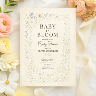 Baby in Bloom Wilde Bloementuin Baby Shower Kaart