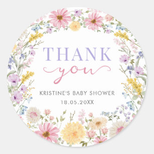 Baby in Bloom: Wilde Bloementuin Ronde Sticker