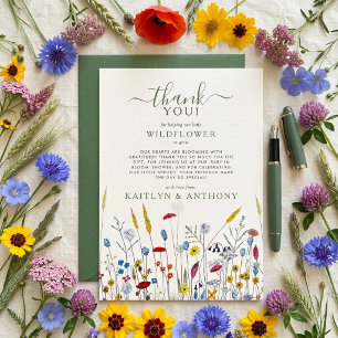 Baby in Bloom Wilde Bloemenweide Baby Shower Bedankkaart