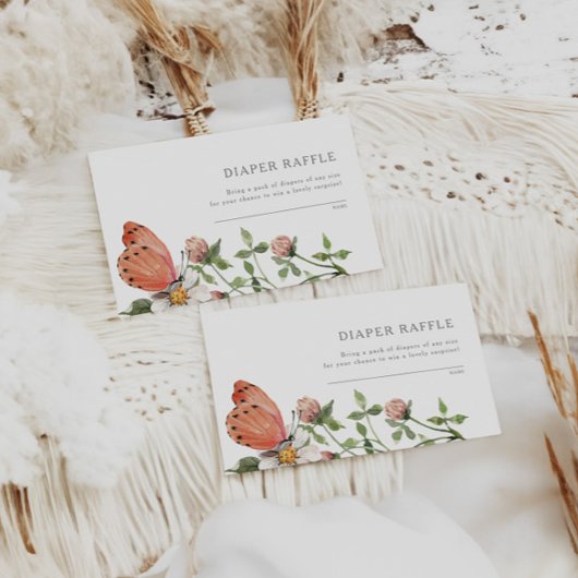 Baby in Bloom Wildflower Baby shower Diaper Raffle Informatiekaartje