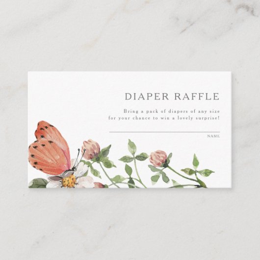 Baby in Bloom Wildflower Baby shower Diaper Raffle Informatiekaartje (Voorkant)