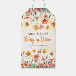 Baby in Bloom Wildflower Baby shower Favoriet Tag Cadeaulabel