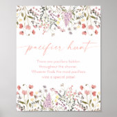 Baby In Bloom Wildflower Baby shower Fopspeen Hunt Poster (Voorkant)