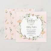 Baby in Bloom Wildflower Baby shower Invitation Kaart (Voorkant / Achterkant)