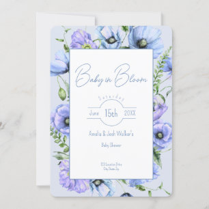 Baby in Bloom Wildflower Baby shower Invitation Kaart