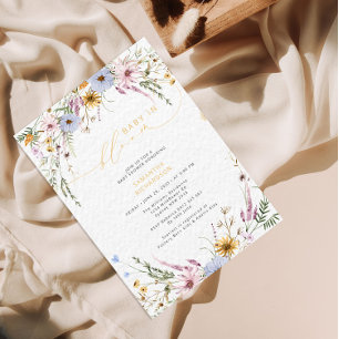 Baby in bloom Wildflower Baby shower Kaart