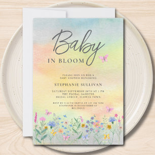 Baby in Bloom Wildflower Baby shower Kaart