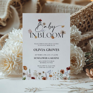 Baby in Bloom Wildflower Baby shower Kaart