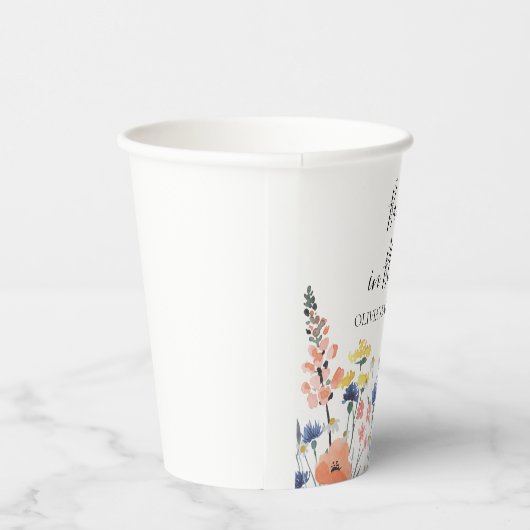 Baby in Bloom Wildflower baby shower Papieren Bekers (Rechts)