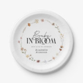 Baby in bloom wildflower baby shower papieren bordje (Voorkant)