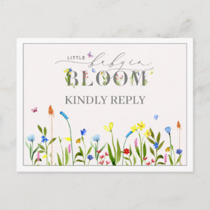  Baby in Bloom Wildflower Baby shower RSVP Briefkaart