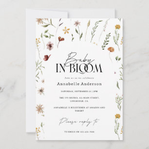 Baby in bloom wildflower baby shower uitnodiging